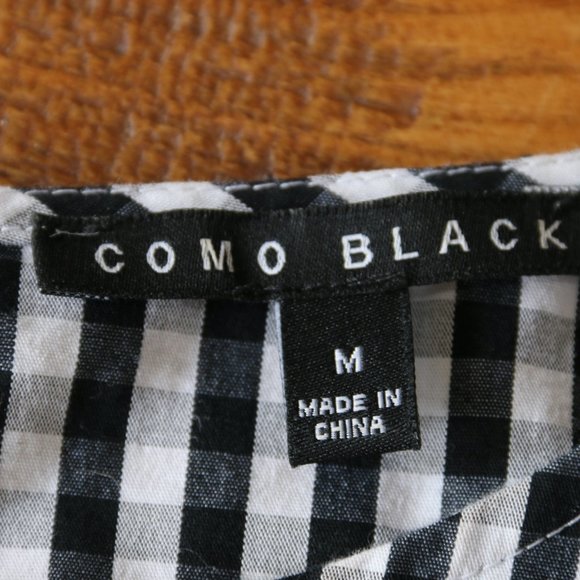 Como Navy/White Classic Gingham Blouse Cotton - Picture 8 of 8